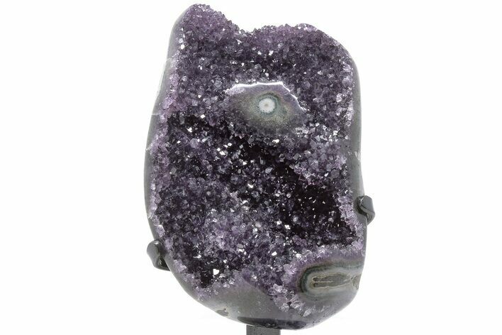 9.4" Amethyst Geode Section on Metal Stand - Uruguay